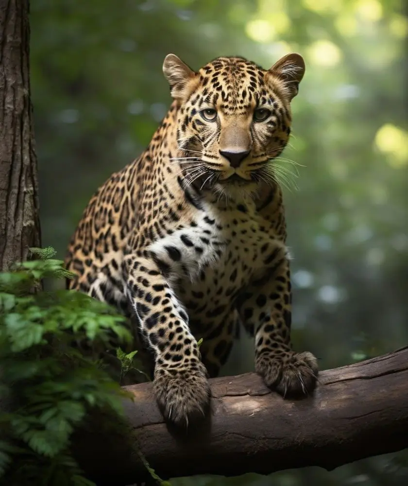 Un jaguar a ses pattes avant posés sur un tronc d'arbre tout en ayant son regard tourné vers l'objectif. Ce roi de la jungle amazonienne vient représenter un des meilleurs CMS au monde : WordPress.